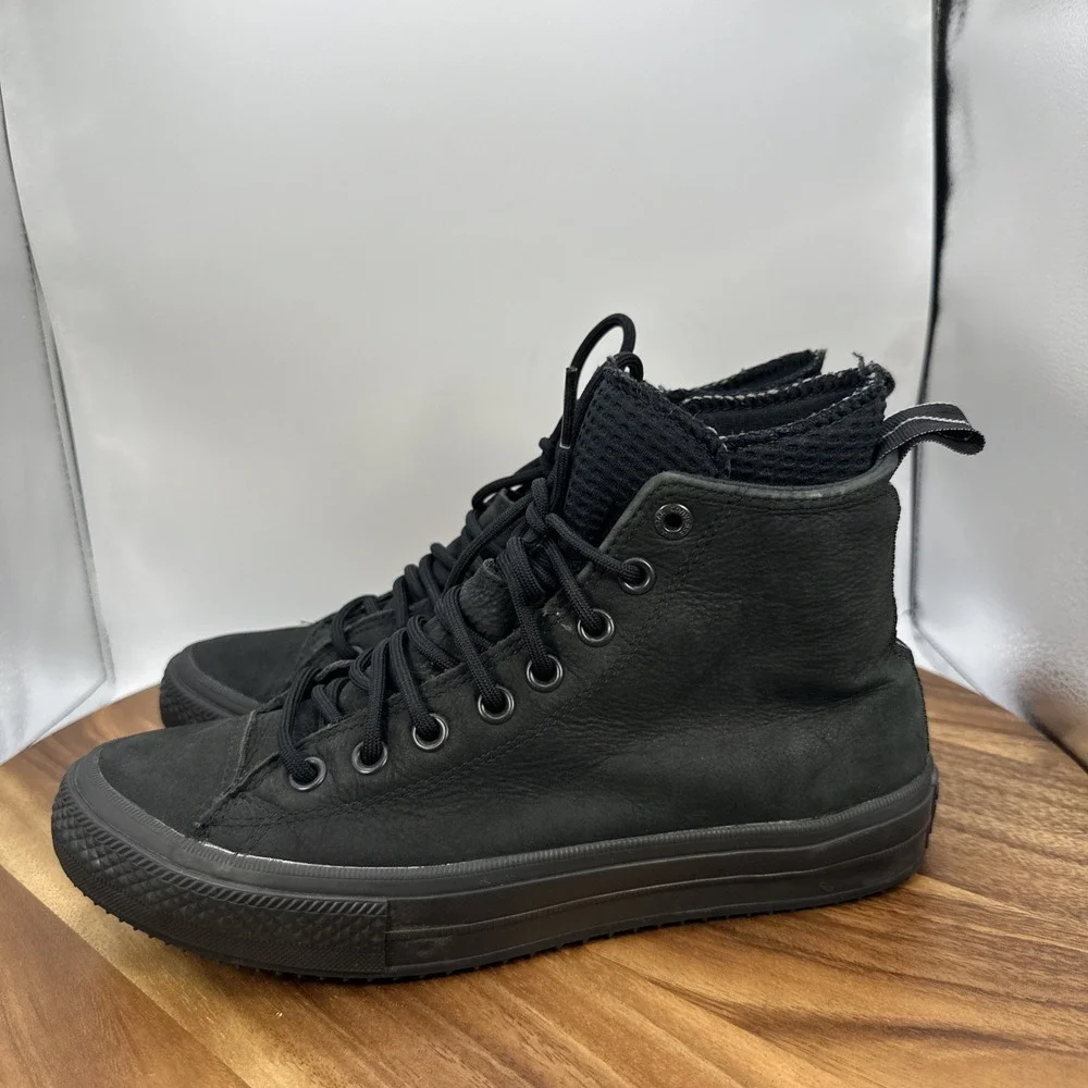 Converse Chuck Taylor‎ All Star Waterproof Hi Shoes Triple Black Women's 9.5